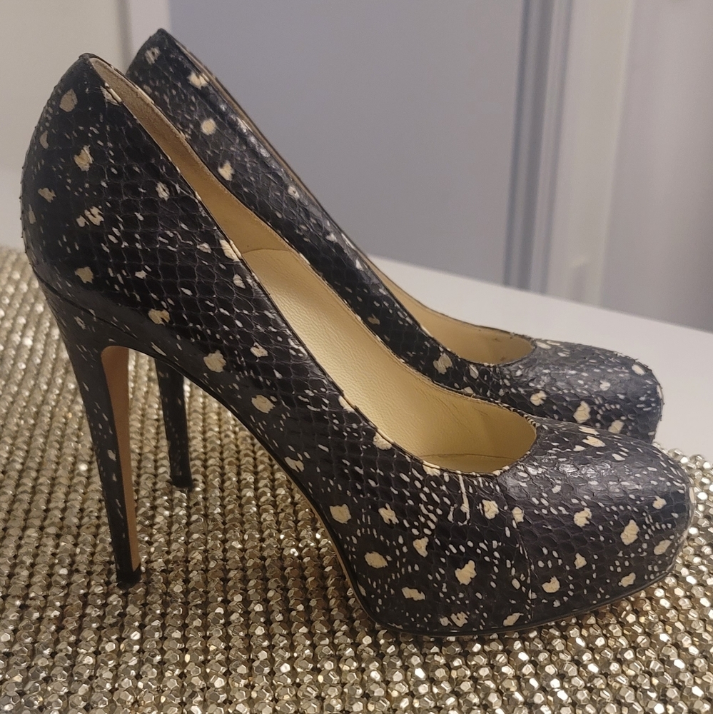 Brian Atwood Snake Print Pumps